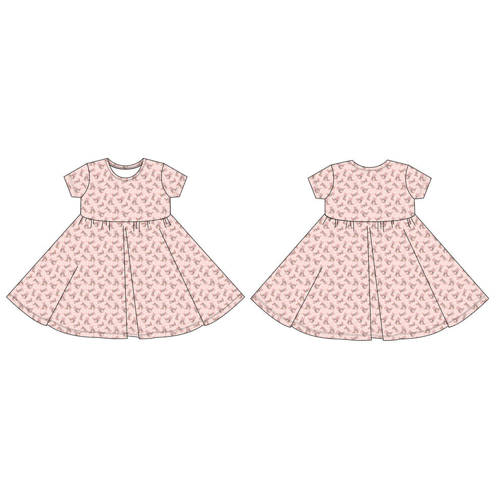Swirly Girl Dress w/Cap Sleeve - Cowhide Boots