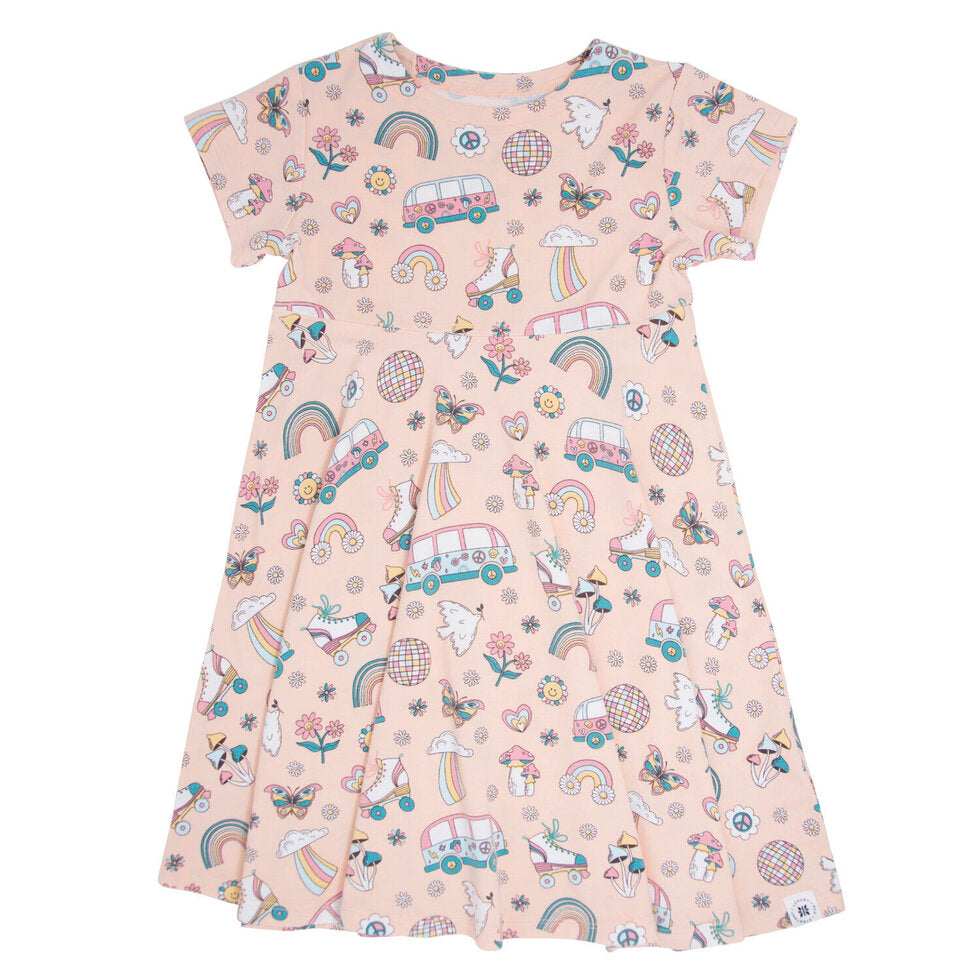 Swirly Girl Dress w/Cap Sleeve - Groovy Skates