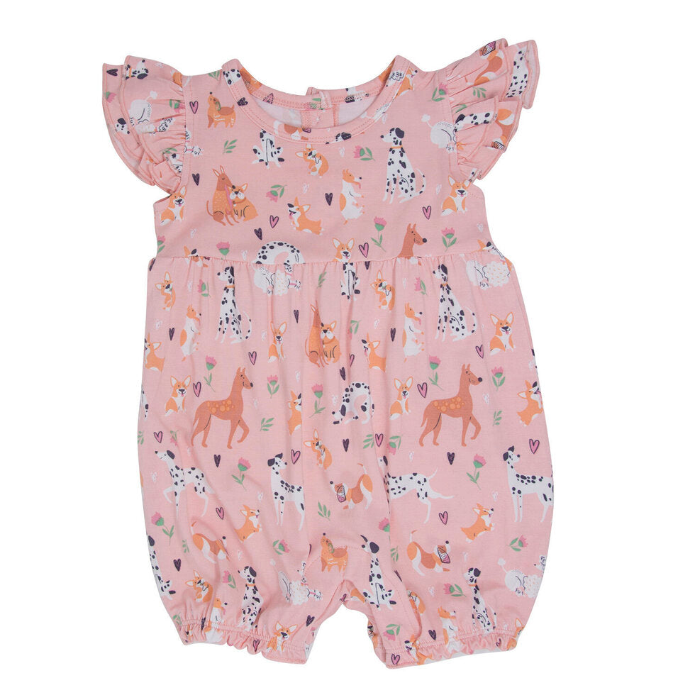 Ruffle Romper - Puppy Love