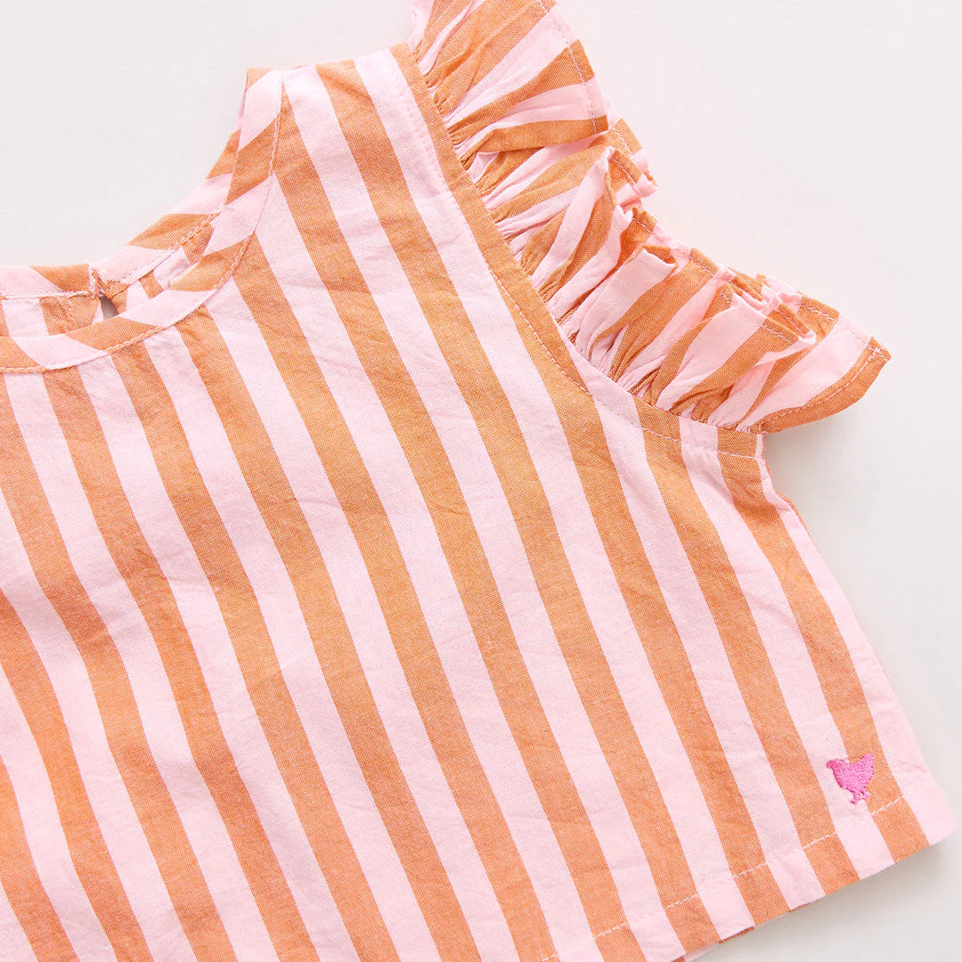 Baby Girls Abigail 2-Piece Set - Orange Pink Stripe