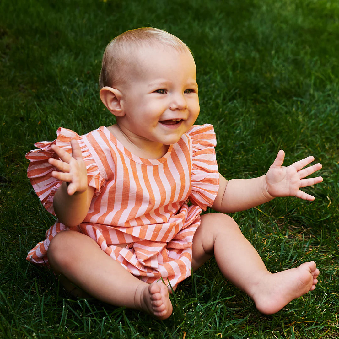 Baby Girls Abigail 2-Piece Set - Orange Pink Stripe