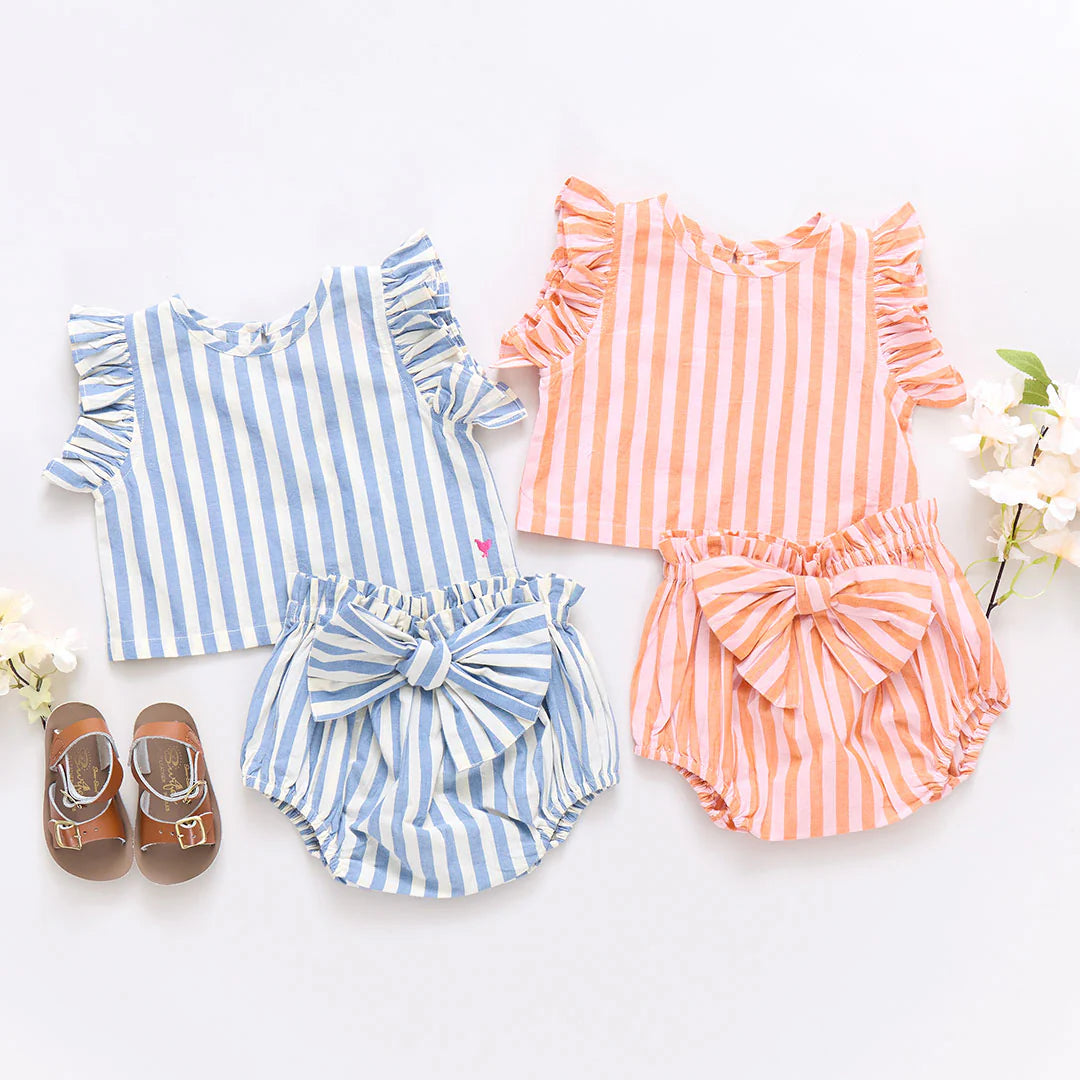 Baby Girls Abigail 2-Piece Set - Orange Pink Stripe