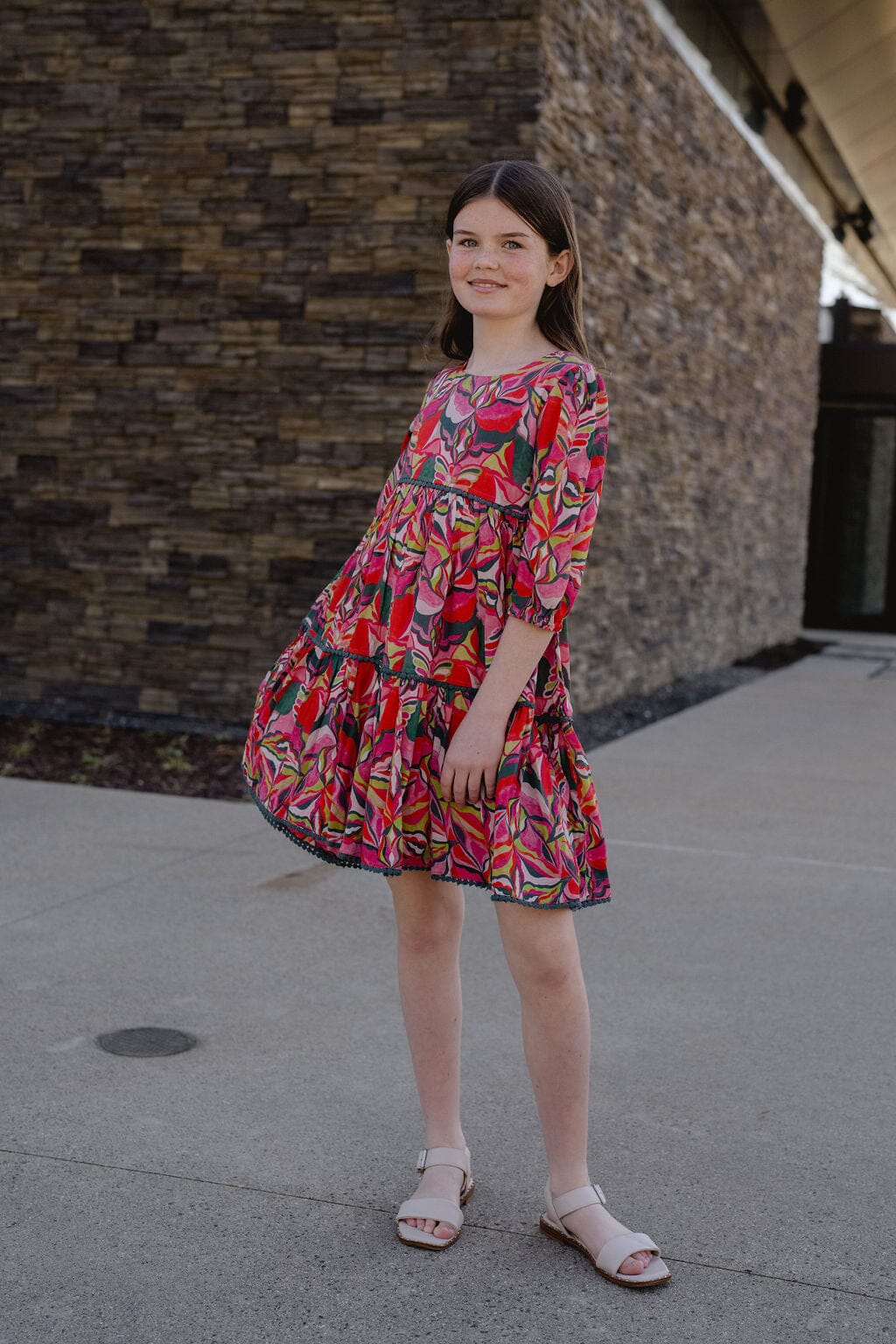 Girls Quinn Dress- Candy Pink