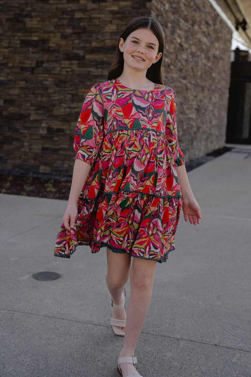 Girls Quinn Dress- Candy Pink