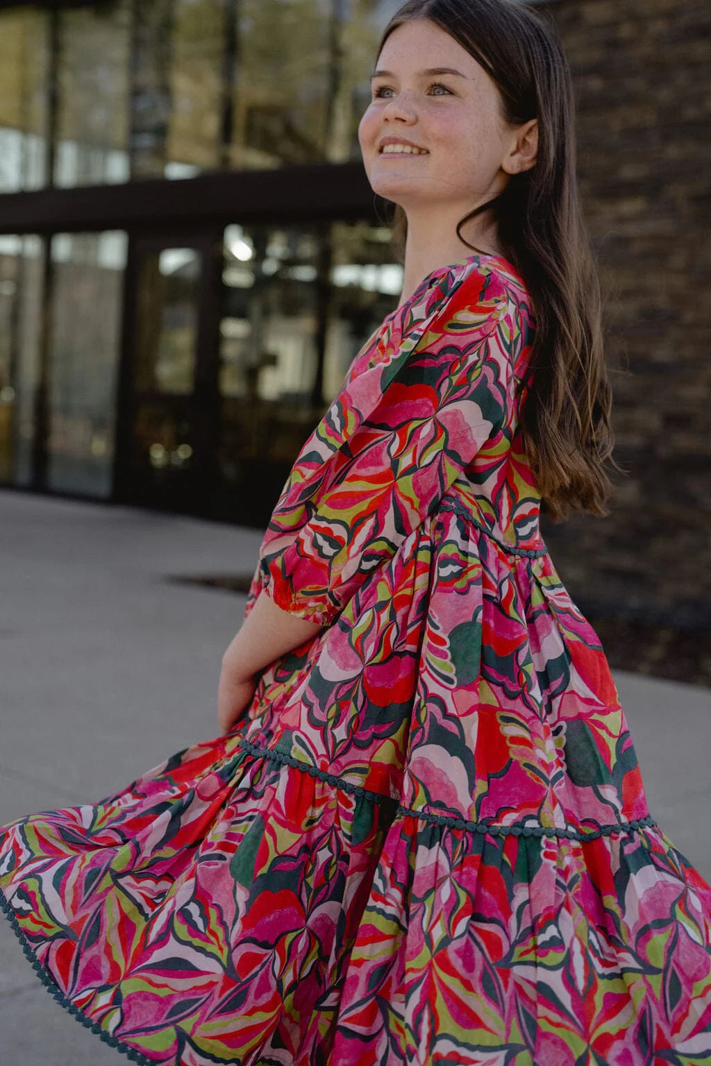 Girls Quinn Dress- Candy Pink