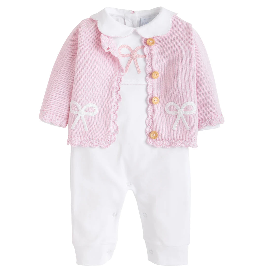 Crochet Playsuit - Pink Bow