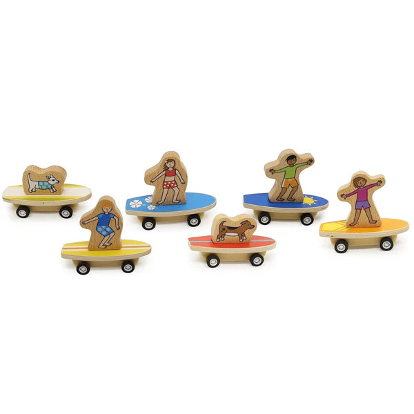 Surfer Kids & Dogs Pull Back