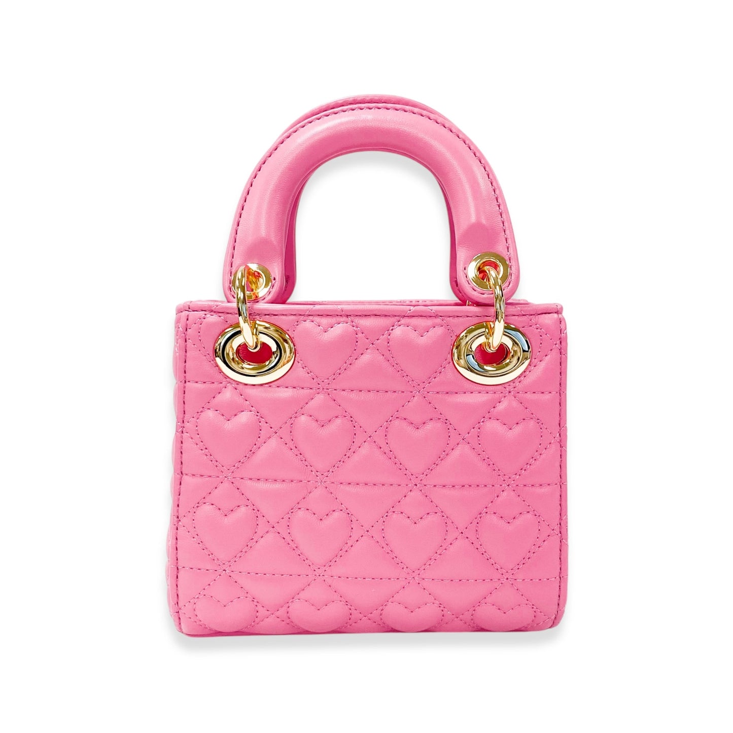 Heart Quilted Bag, Fuchsia