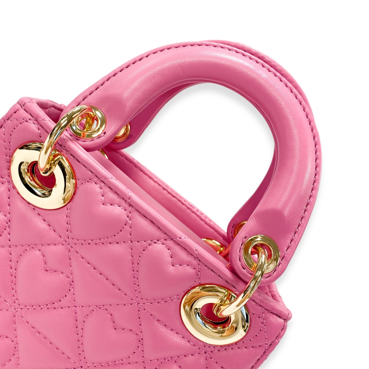 Heart Quilted Bag, Fuchsia