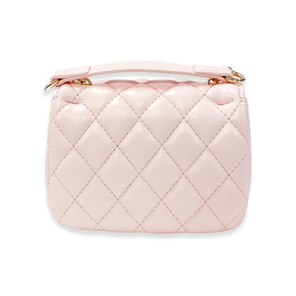 Floral Decor Quilted Purse, Pink
