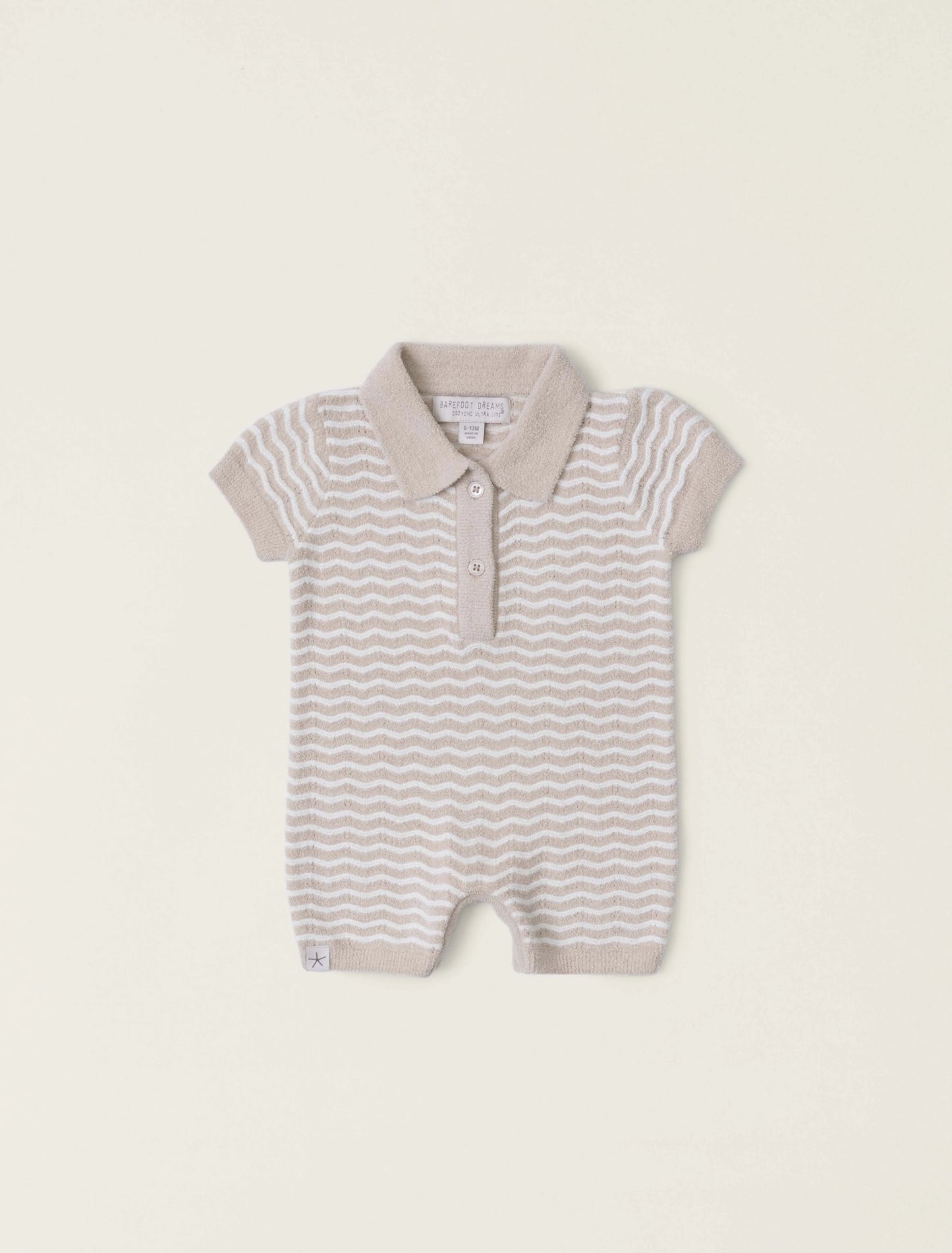 CozyChic Ultra Lite® Wavy Baby Onesie, Stone/Pearl
