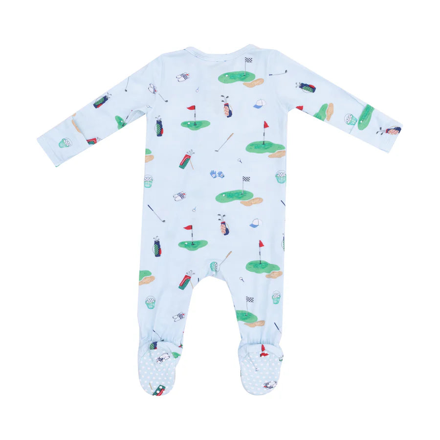 2 Way Zipper Footie, Golf Things Blue