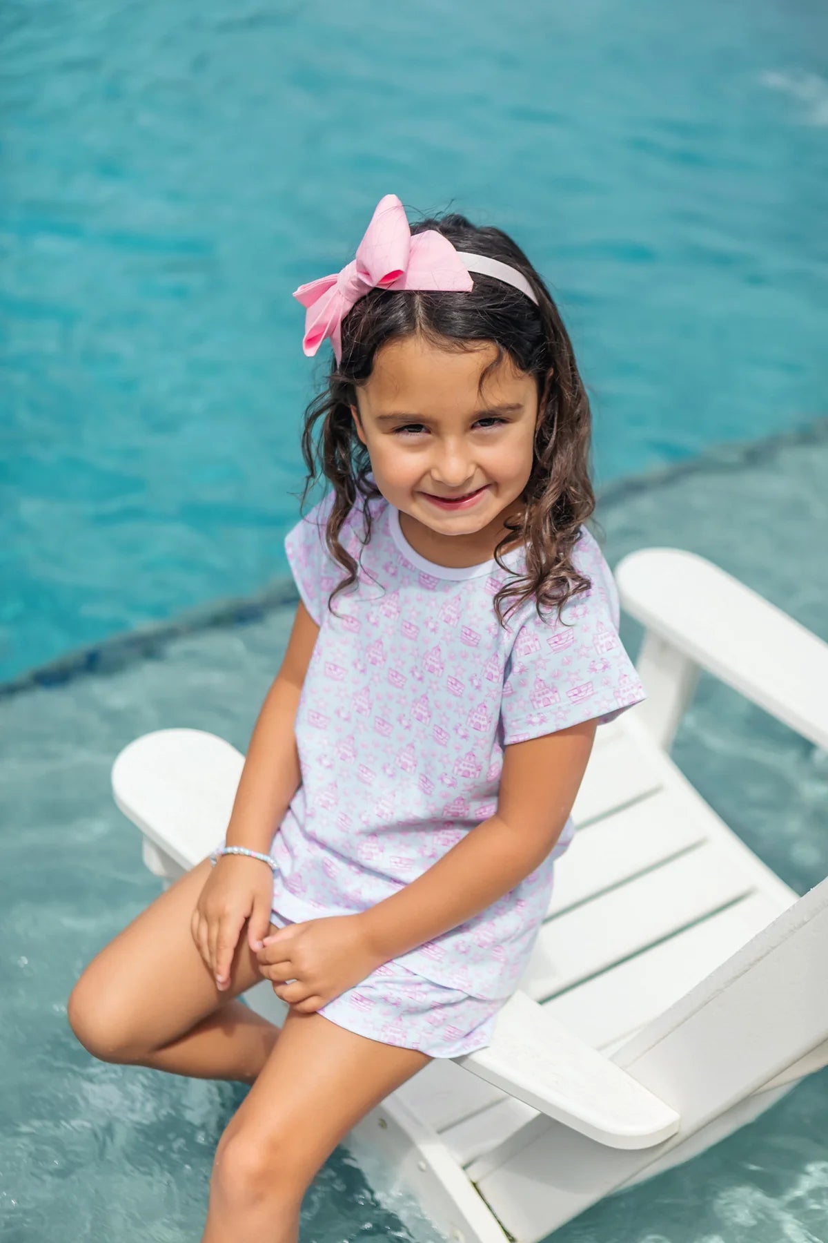 EMERY GIRLS' SHORT SET - SANDCASTLES PINK