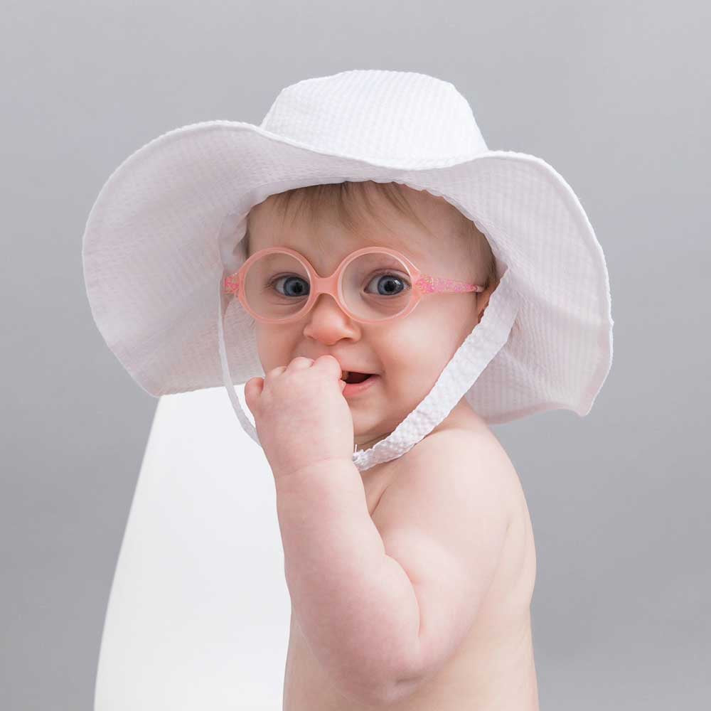 White Seersucker UPF 25+ Sunhat for Babies & Toddlers