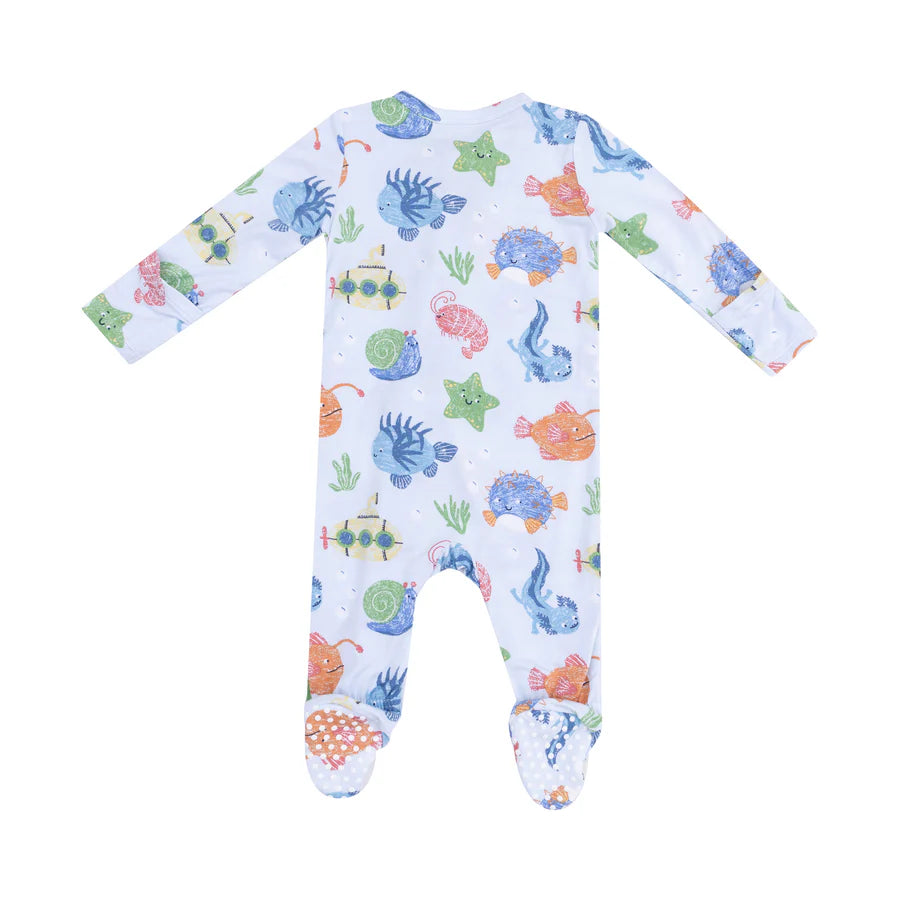 2 Way Zipper Footie, Cute Ocean Creatures