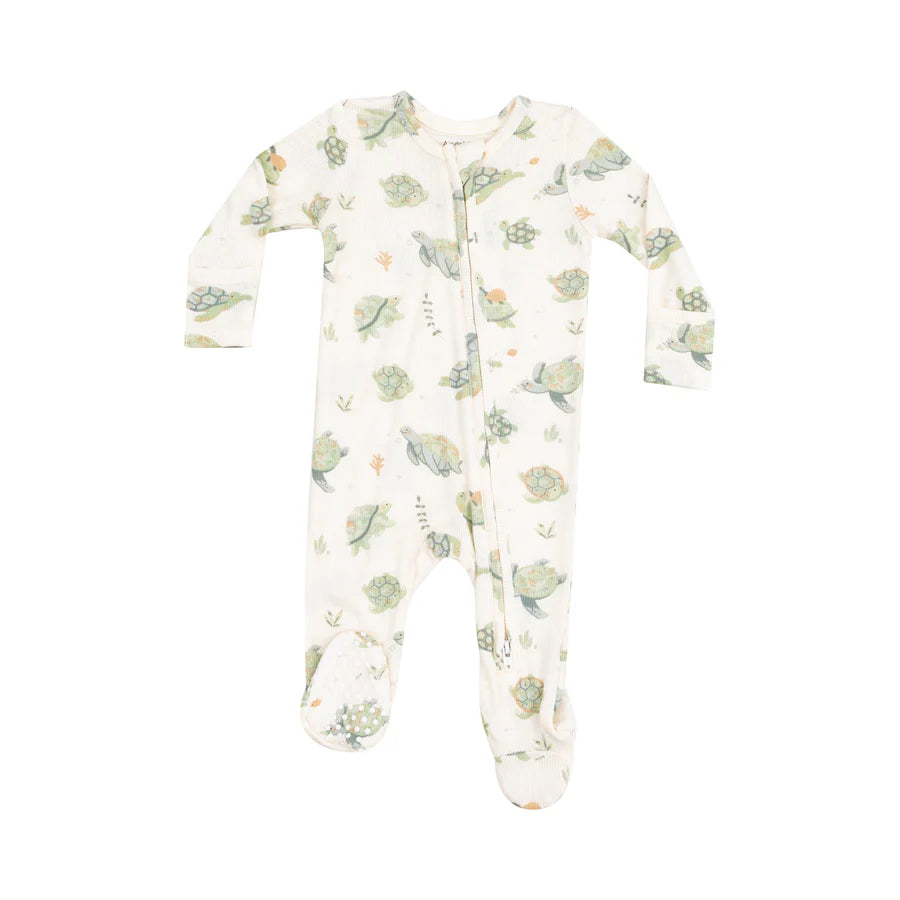 2 Way Zipper Footie, Sea Turtles