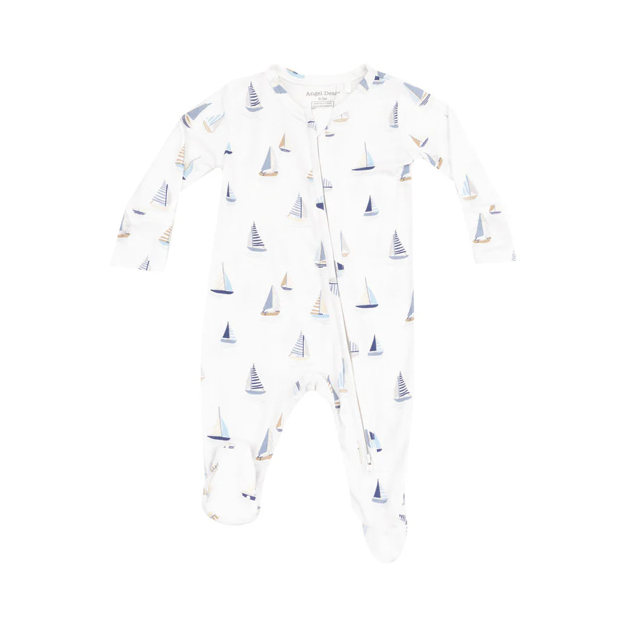 2 Way Zipper Footie, Sailboats