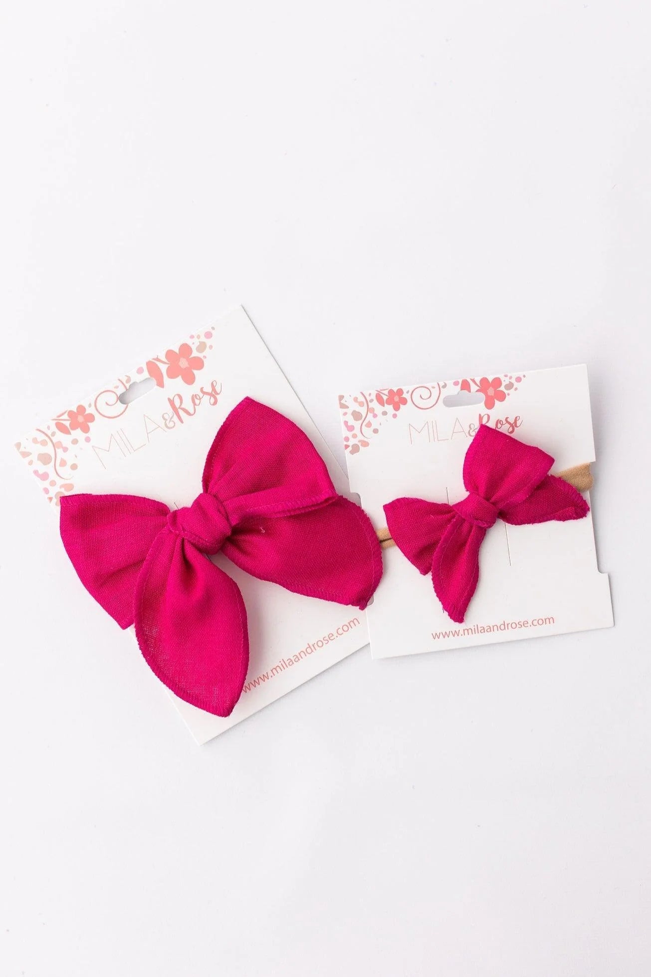 CLASSIC HAIR BOW CLIP - FUCHSIA