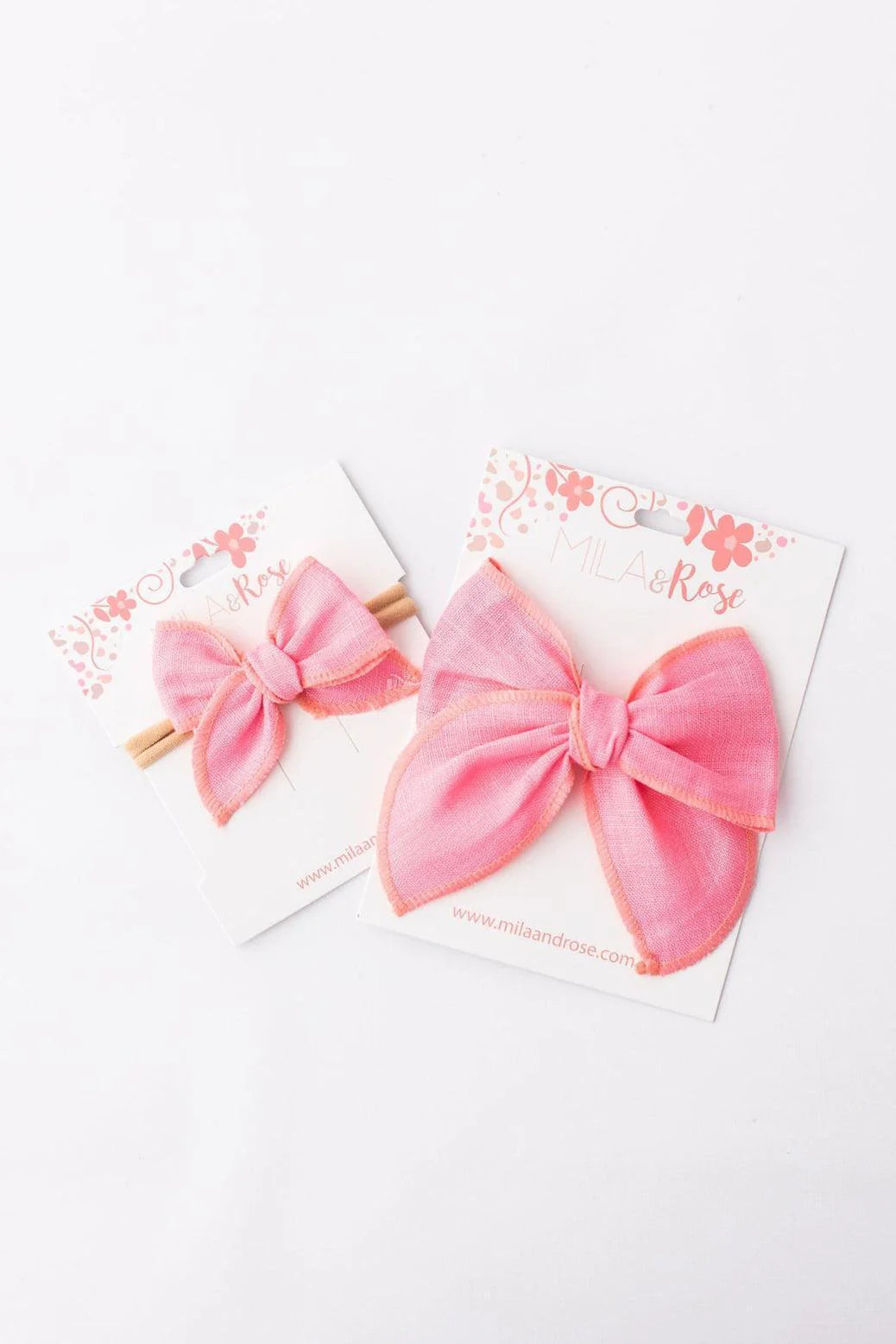 CLASSIC HAIR BOW HEADBAND - BUBBLEGUM PINK