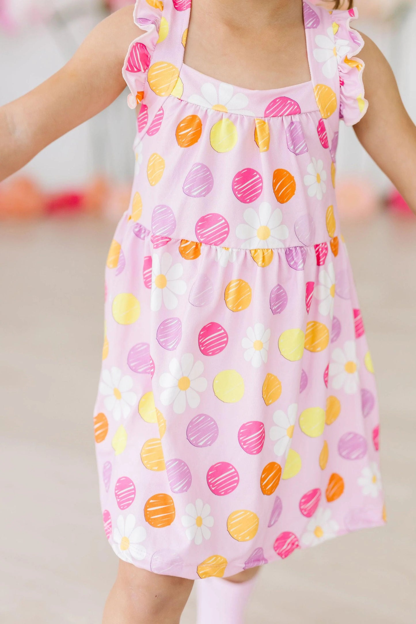 DAISY DOODLES RUFFLE CROSS BACK DRESS
