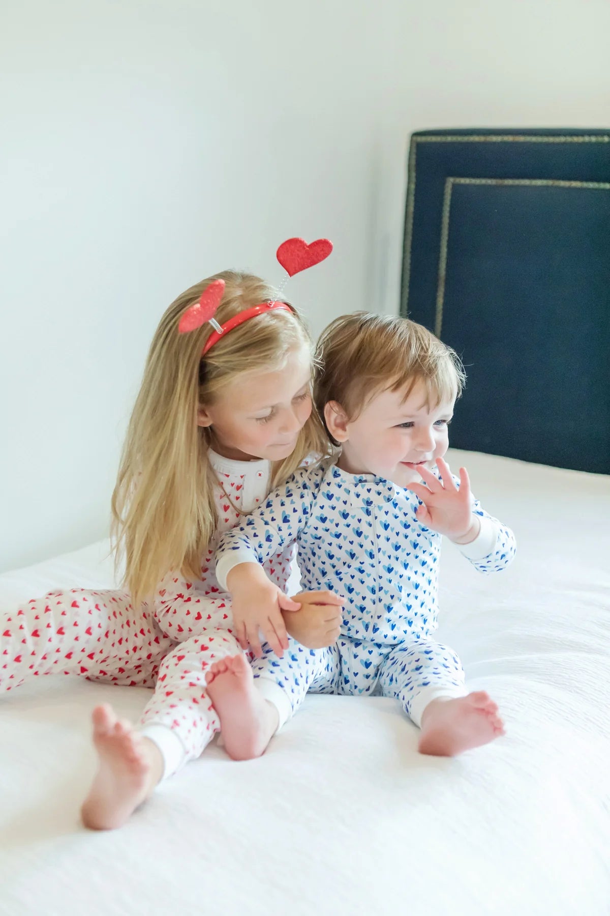 PARKER BOYS' ZIPPER PAJAMA - HEART TO HEART BLUE