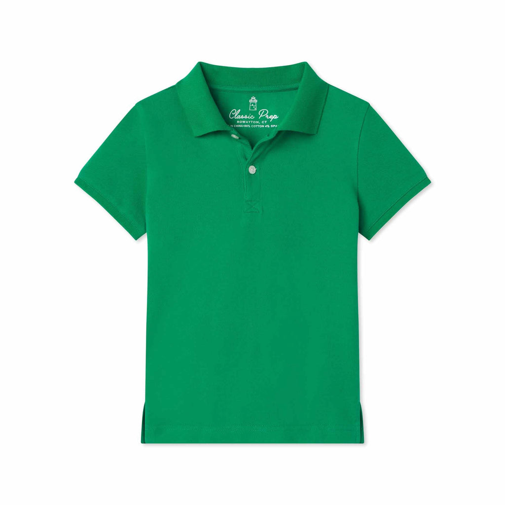 Huck Short Sleeve Pique Polo, Blarney Green - Lily Pad