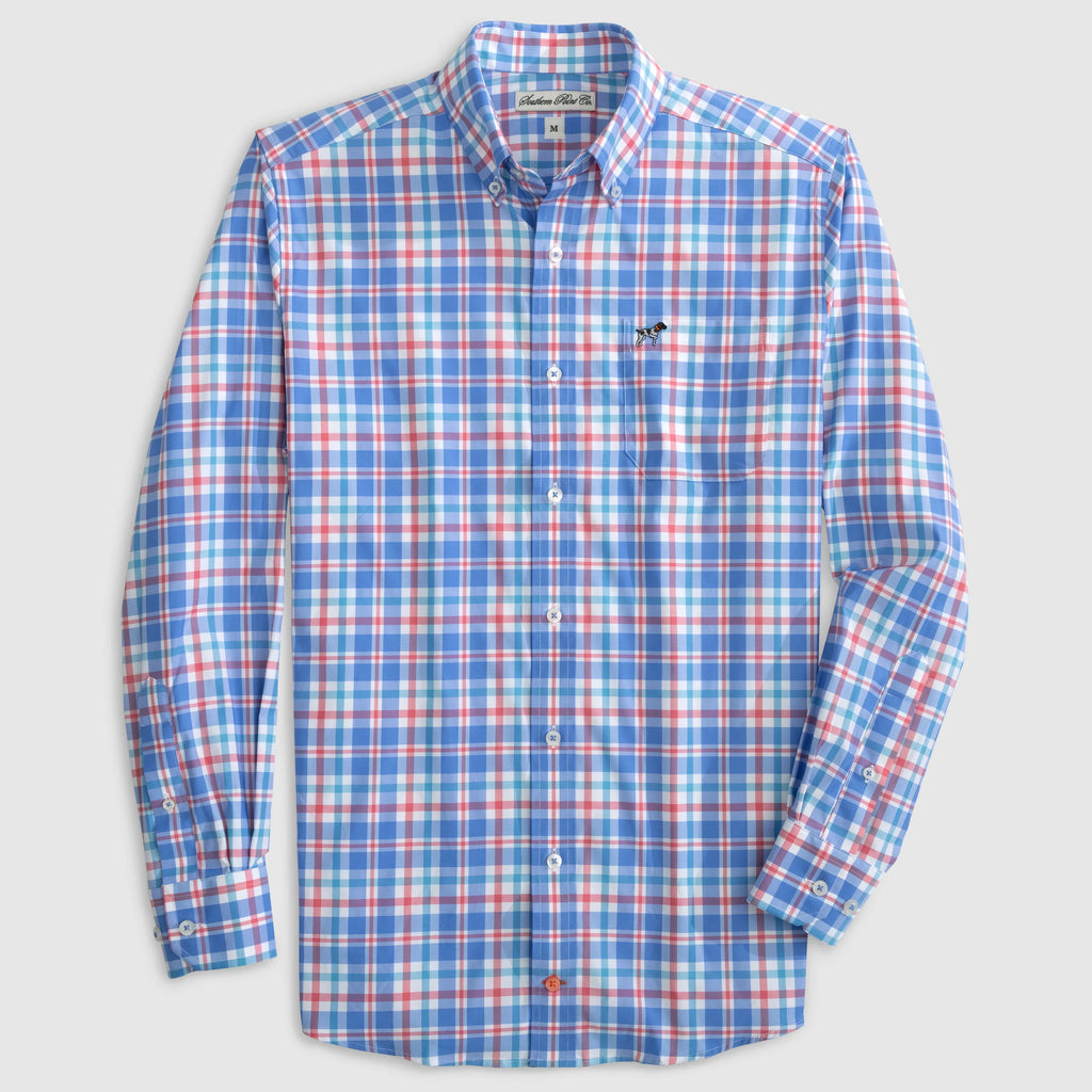Youth Hadley Performance Button Down, Breaker Plaid - Lily Pad