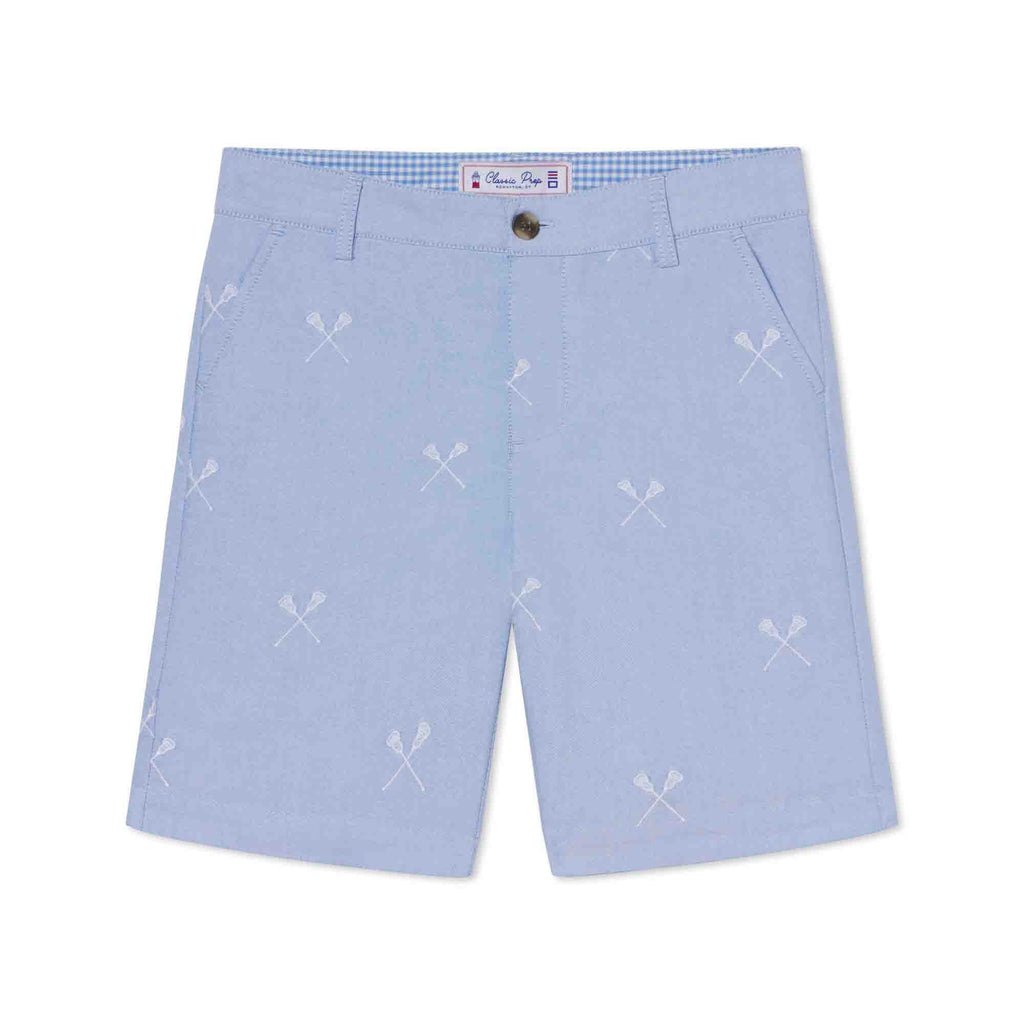 Hudson Short, Lacrosse Embroidery Oxford - Lily Pad