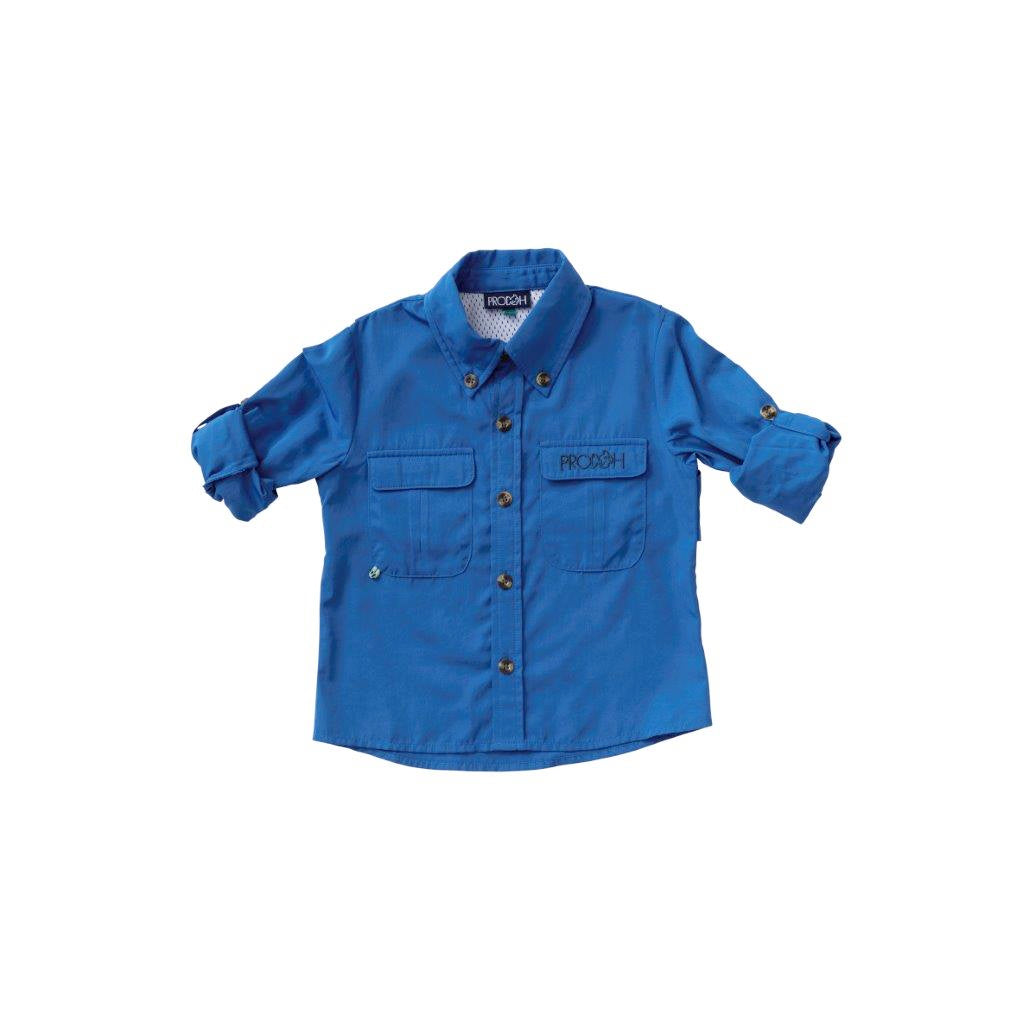 Solid Fishing Shirt, Marina Blue - Lily Pad