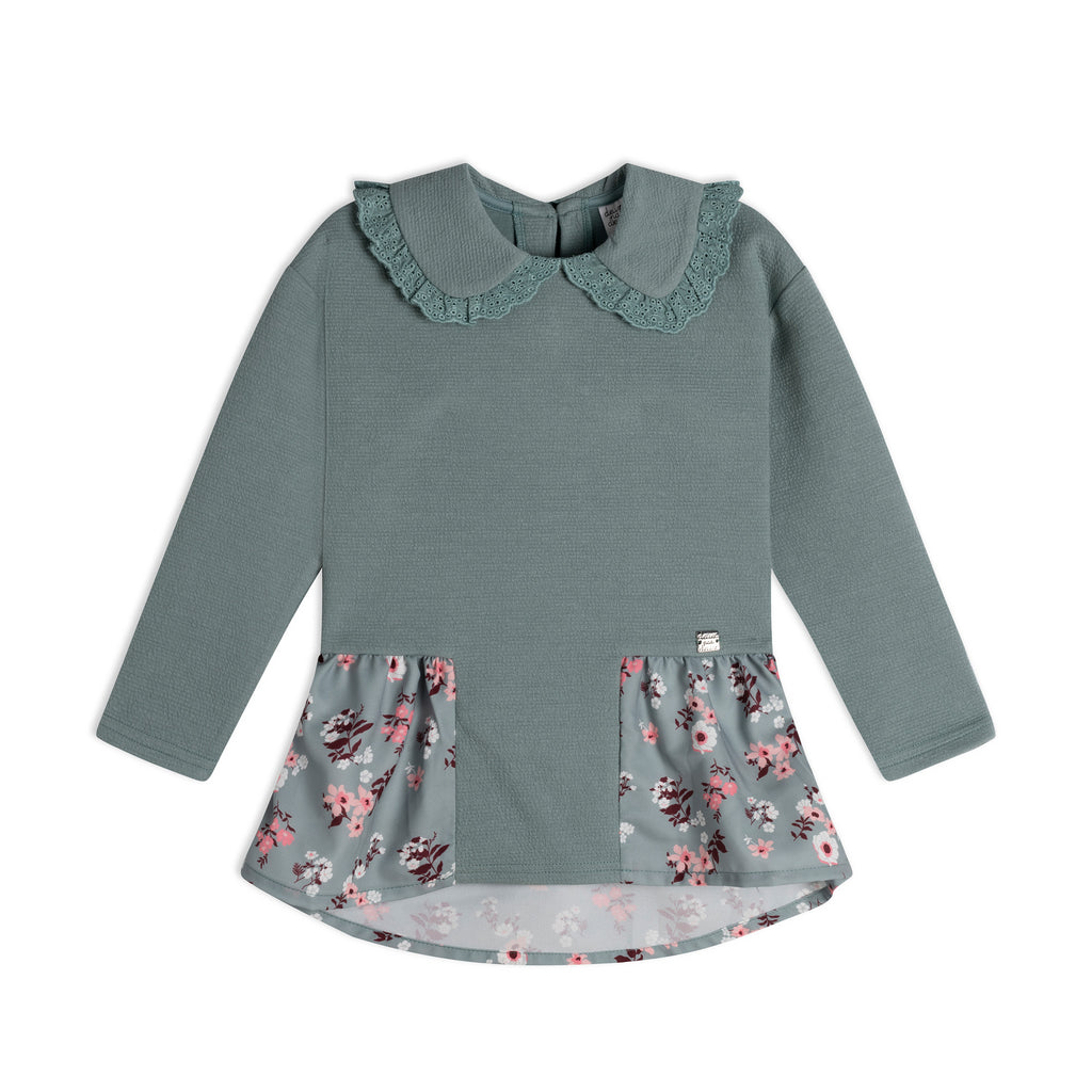 Long Sleeve Tunic with Collar - Lily Pad