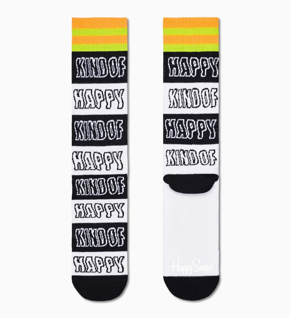 Happy Stripe Crew Sock - Lily Pad