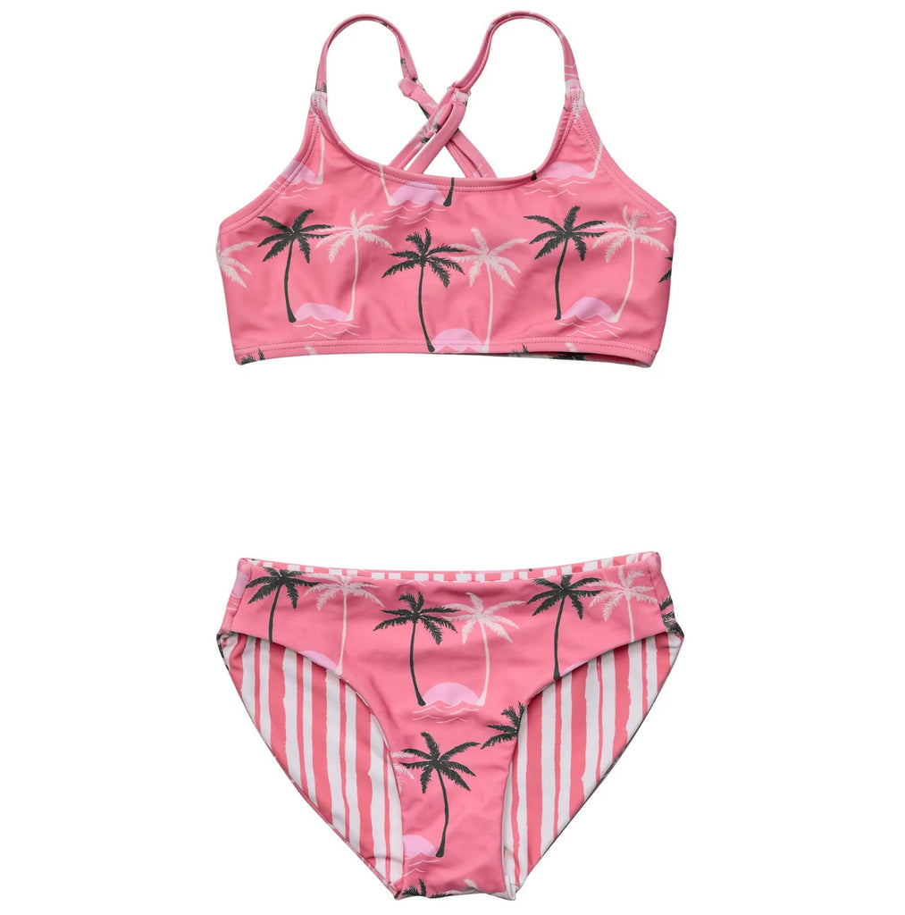 Palm Paradise Sustainable X Back Bikini - Lily Pad