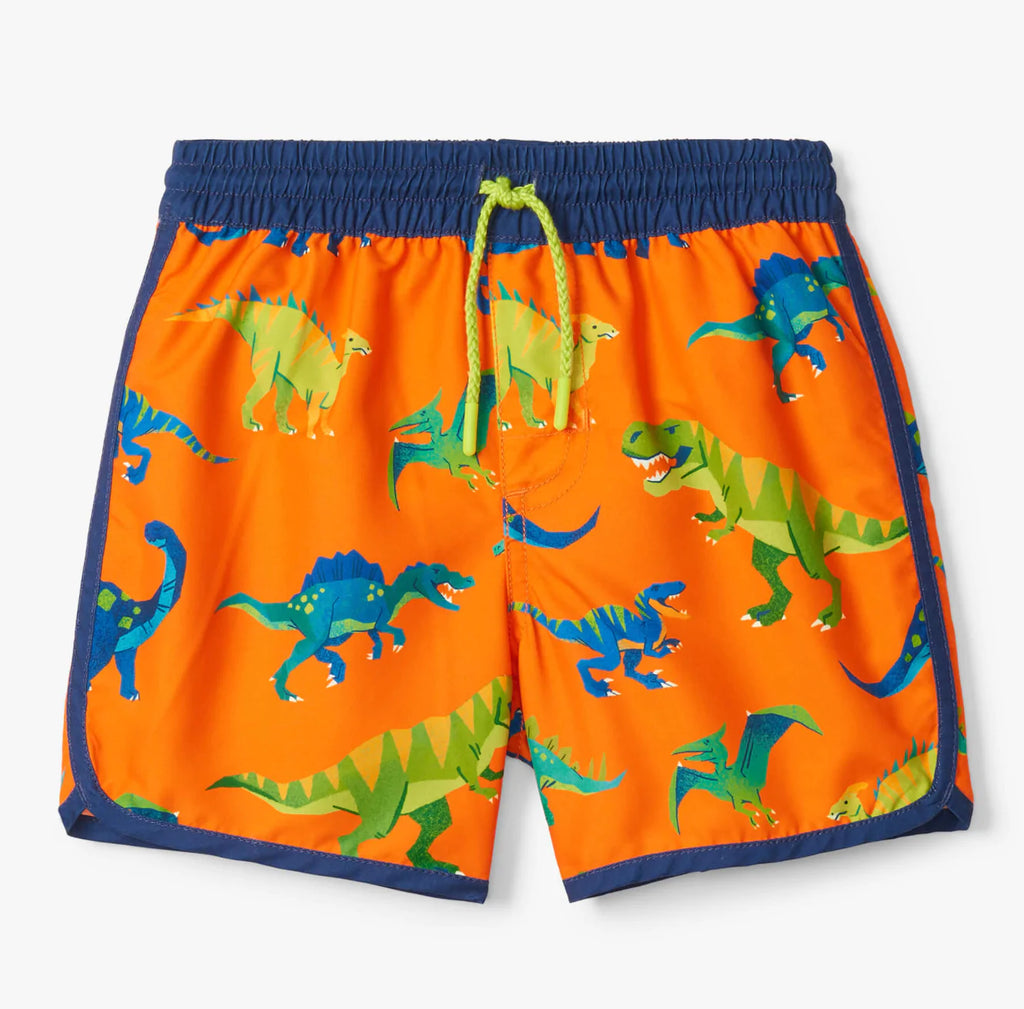 Colorblock Dino Swim Shorts - Lily Pad
