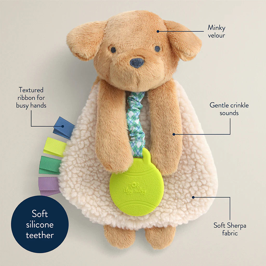 Itzy Lovey™ Plush And Teether Toy, Trevor the Puppy