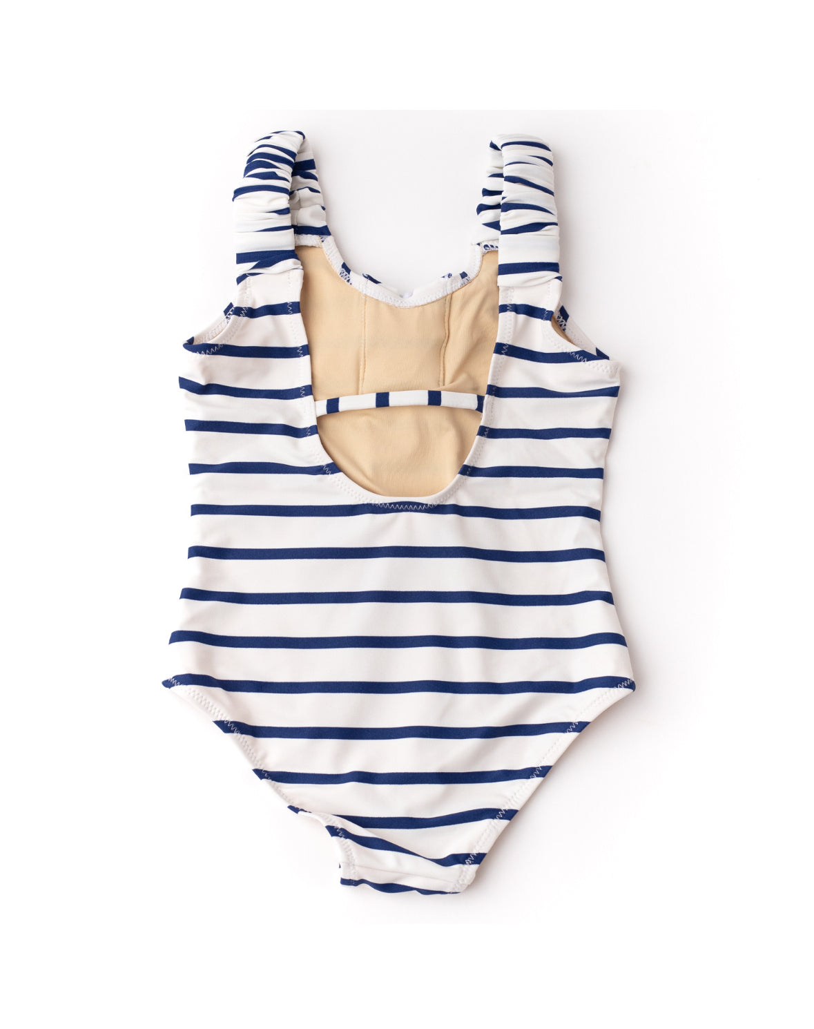 Lace Up 1-Piece Bathing Suit, Nautical Stripe