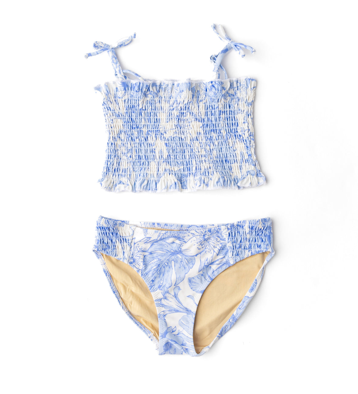 Tropical Blues 2-piece Smocked Bikini