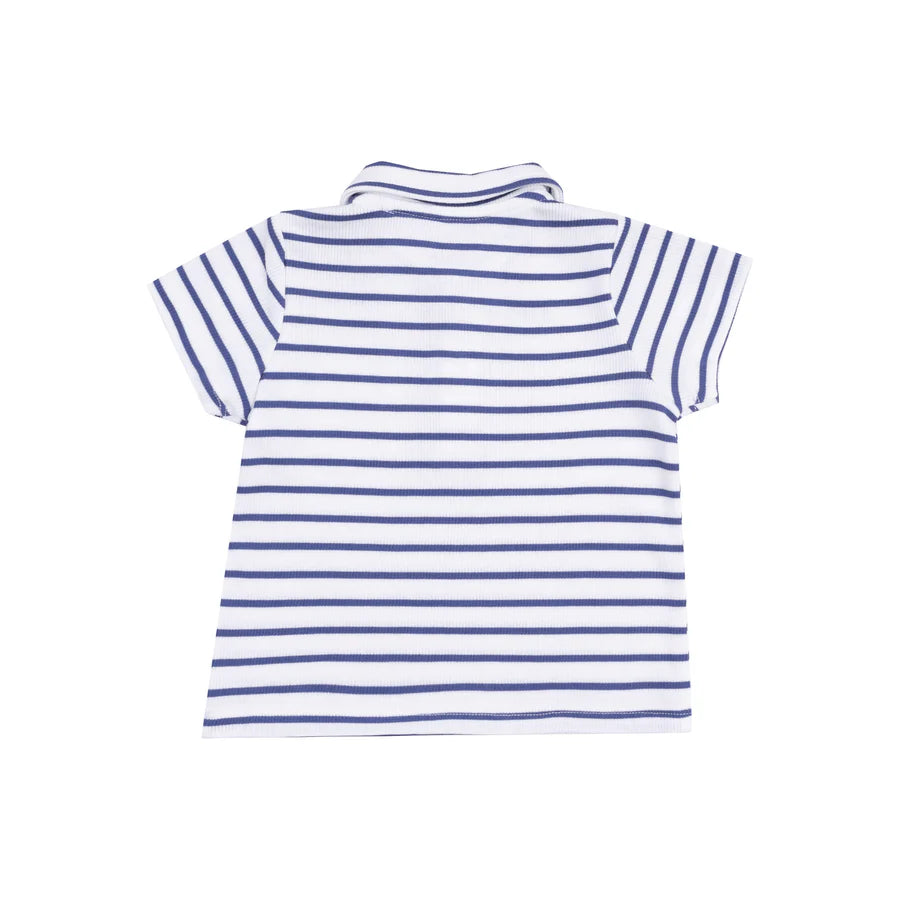 Polo Shirt & French Terry Short, Stripe Vintage Navy