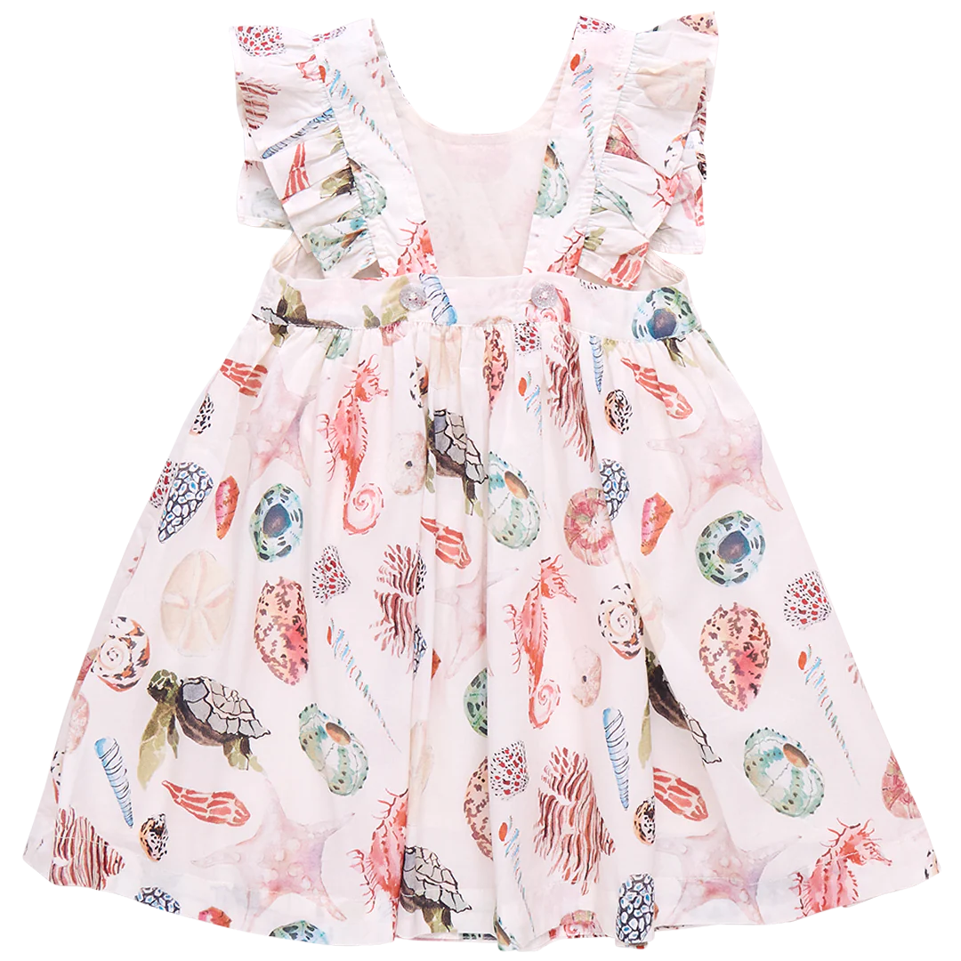 Girls Liv Dress - Watercolor Shells