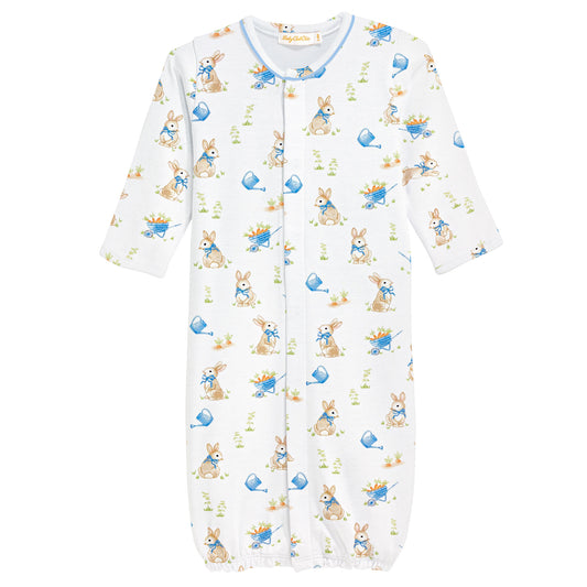 Printed Convertible Gown with Piping, Bunny’s Garden