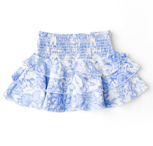 Smocked Skirt, Tropical Blues