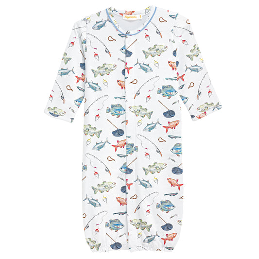 Printed Convertible Gown with Piping, Fishing Day
