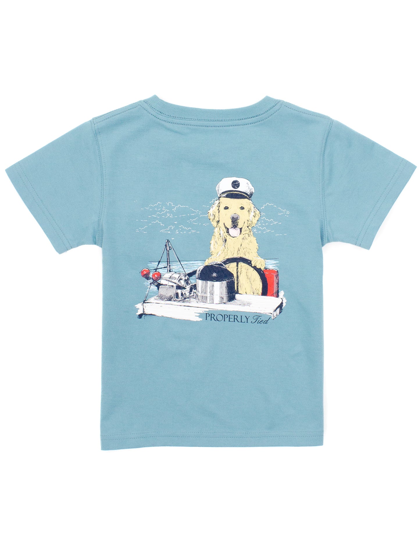 Boys Golden Captain SS Shirt, Coastal Sky