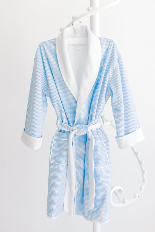 Bathrobe, Blue Gingham