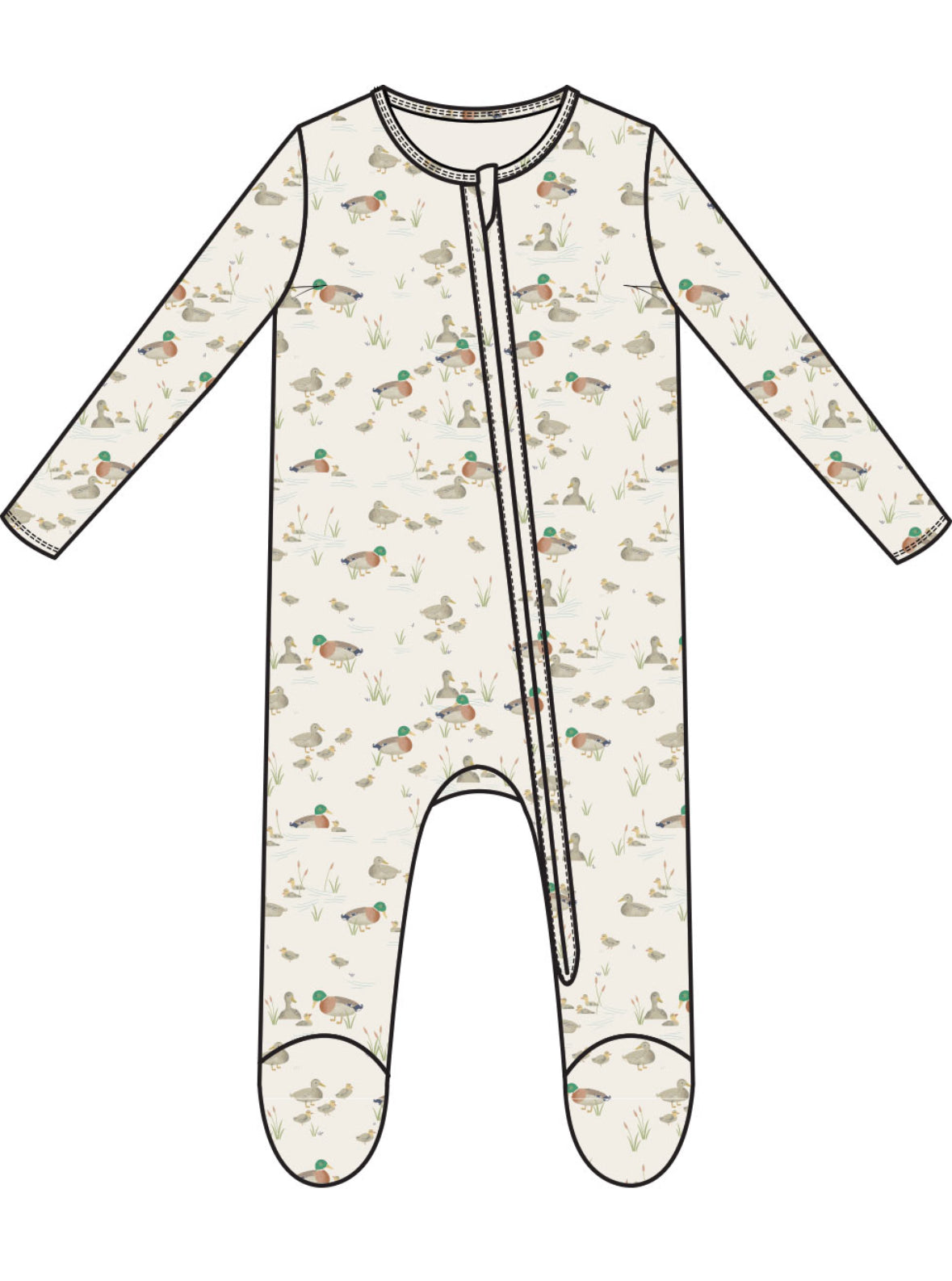 2 Way Zipper Footie, Duckling Families