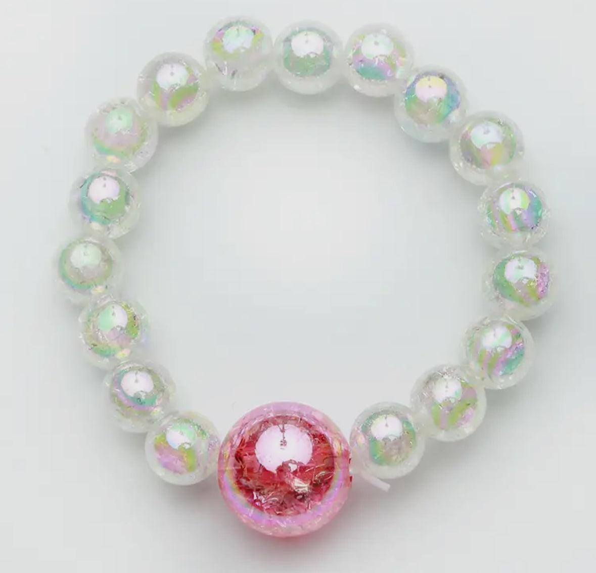 Watercolor Bracelet, White/Pink