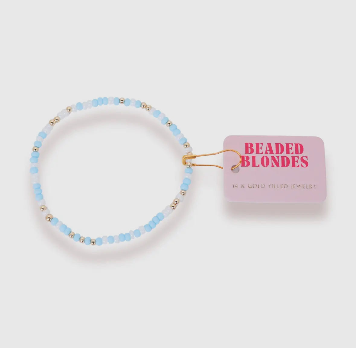 Pastel Blue & White Sprinkle Bracelet (Kids Size)