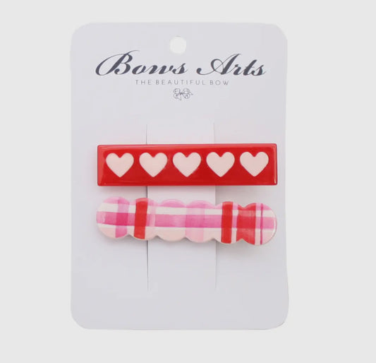 Heart Acetate Bar Clip Set