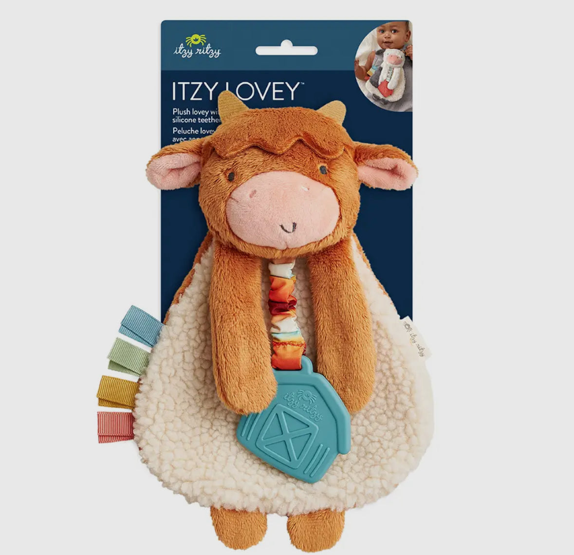 Itzy Lovey™ Plush And Teether Toy, Wyatt the Highland Cow