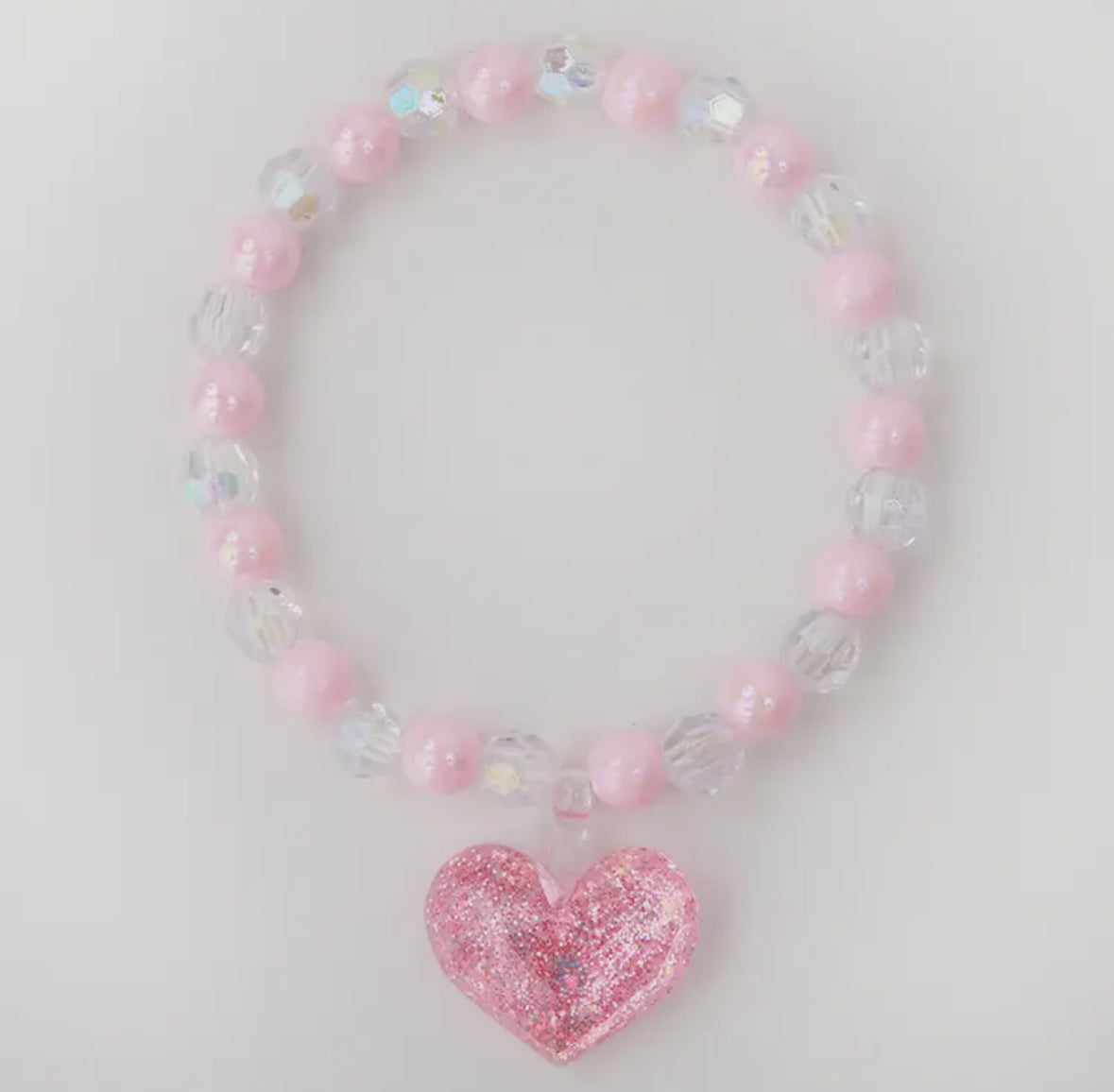 Pink Floating Heart Bracelet