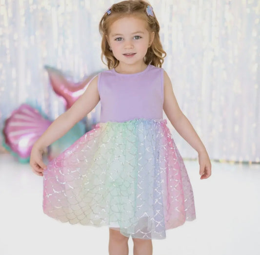Rainbow Mermaid Tank Tutu Dress